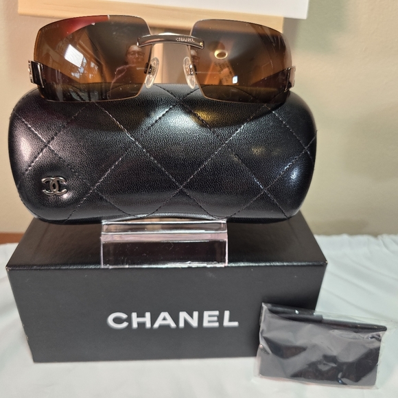 🔥NWT 💯 Chanel 4048 185/59 CHOPPER TO BOWN GRADIENT RIMLESS SUNGLASSES - Picture 7 of 16
